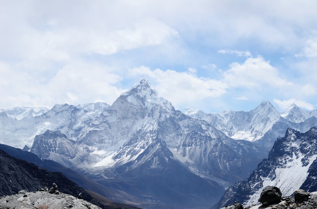 A mountain peak.