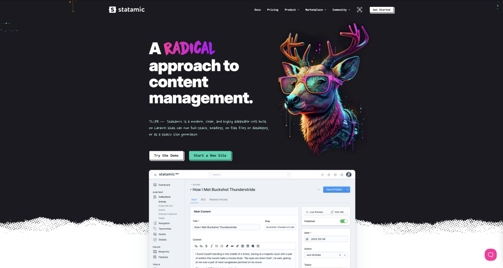 Statamic CMS, a flat file based website design platform to rival WordPress.
